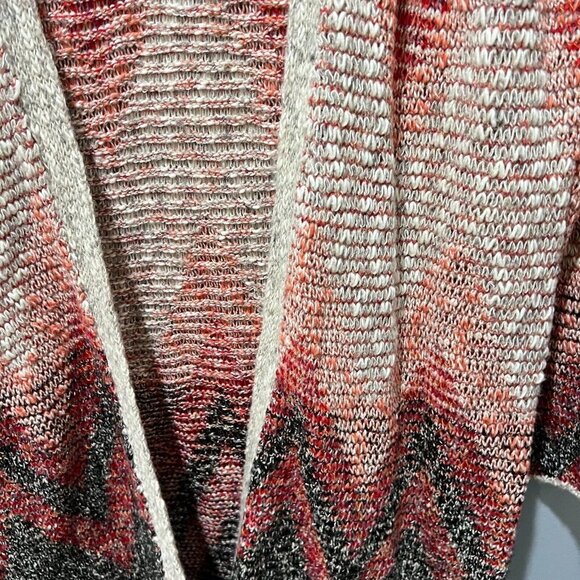 Lucky Brand Womens Brown Open Tribal Cardigan Sweater Small Fringe Long Sleeve - Picture 6 of 13